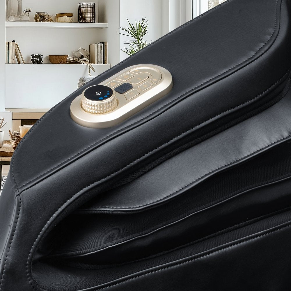 Close-up of the Elysian armrest control pod with rotary intensity knob