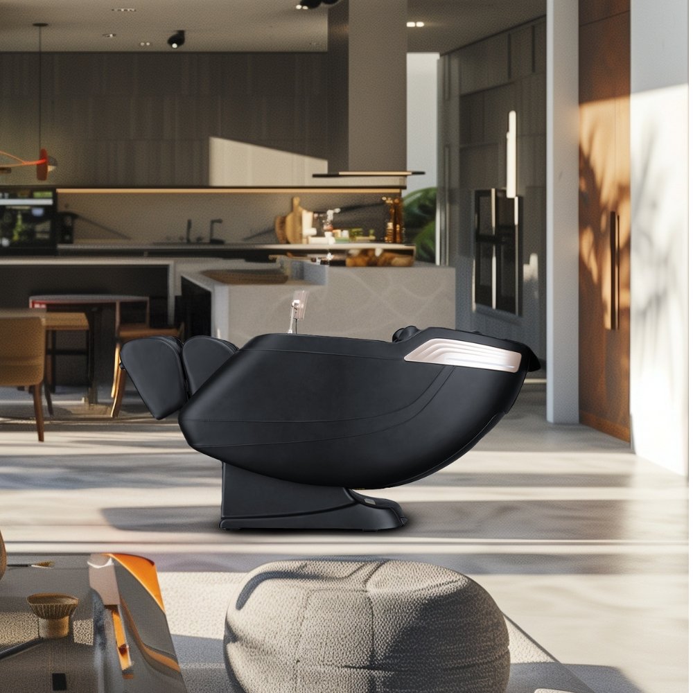 The Elysian reclined in zero gravity in a living room